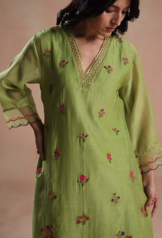 Lime green zeya kurta set