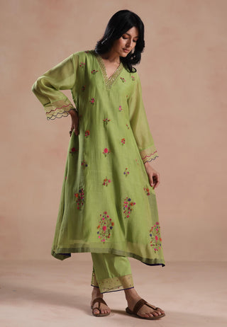 Lime green zeya kurta set