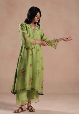 Lime green zeya kurta set