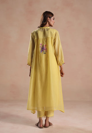 Yellow urvi kurta and pants