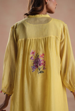 Yellow urvi kurta and pants