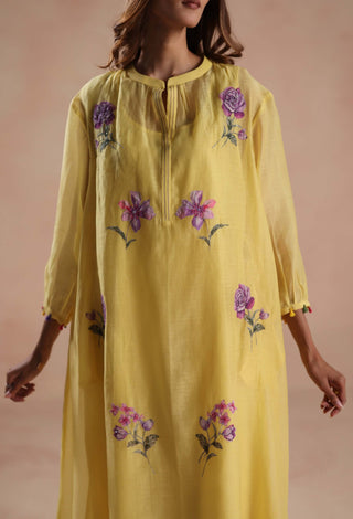 Yellow urvi kurta and pants
