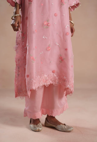 Pink sarina kurta set