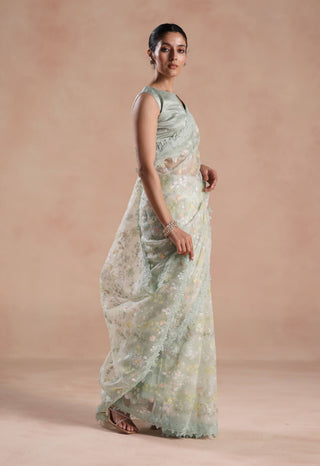 Light mint solana sari and blouse