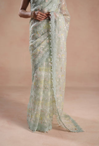 Light mint solana sari and blouse