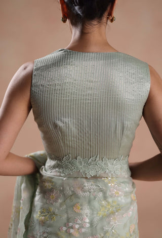 Light mint solana sari and blouse