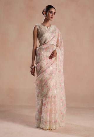 Ivory solana sari and blouse
