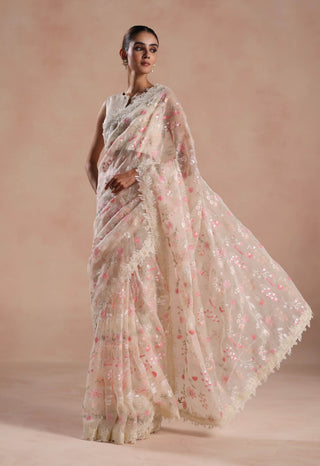 Ivory solana sari and blouse
