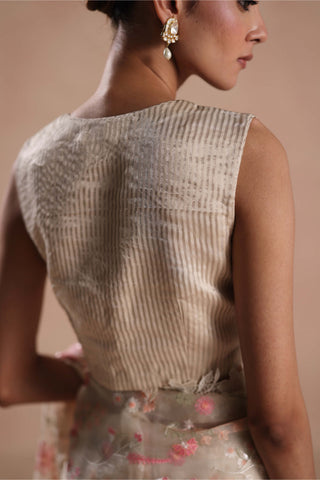 Ivory solana sari and blouse