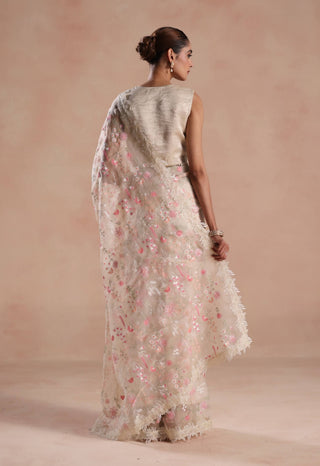 Ivory solana sari and blouse