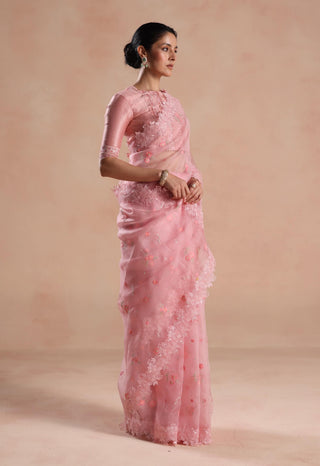 Pink shiloh sari and blouse