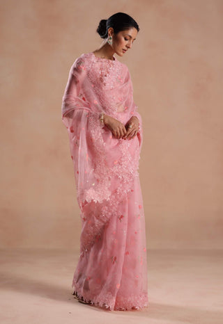 Pink shiloh sari and blouse
