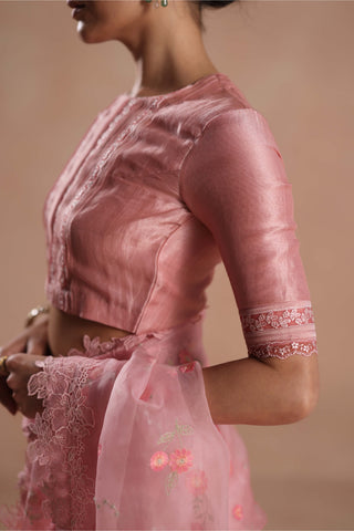 Pink shiloh sari and blouse