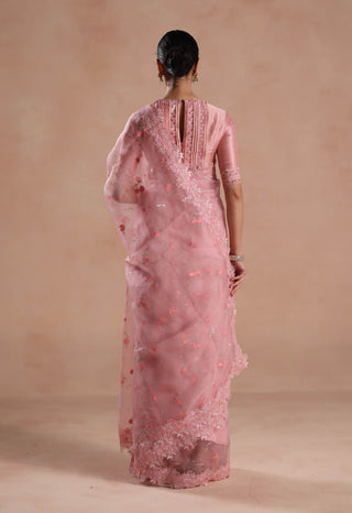 Pink shiloh sari and blouse