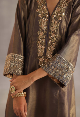 Ahiri grey kurta set