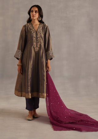 Ahiri grey kurta set