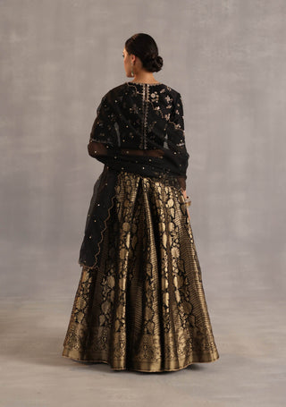 Malhar black and gold lehenga set