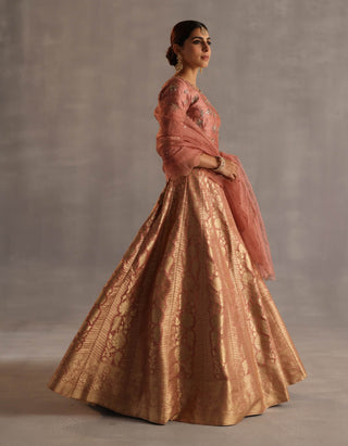 Malhar peach lehenga set
