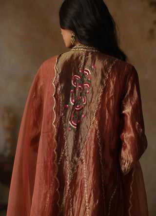 Begum Pret-Asma Orange Kurta Set-INDIASPOPUP.COM