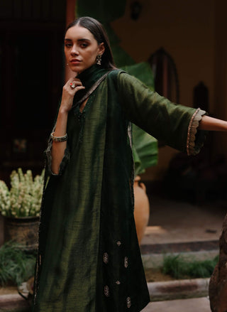 Tara Green Kurta Set by Begum Pret available on Indiaspopup.com