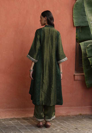 Tara Green Kurta Set by Begum Pret available on Indiaspopup.com