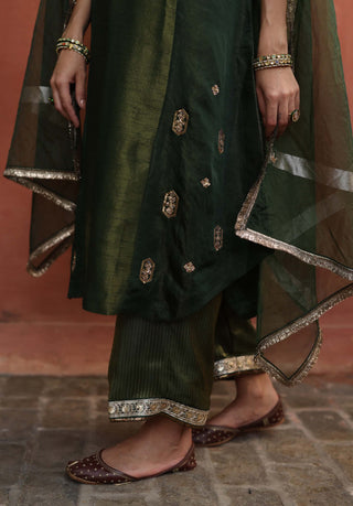 Tara Green Kurta Set by Begum Pret available on Indiaspopup.com