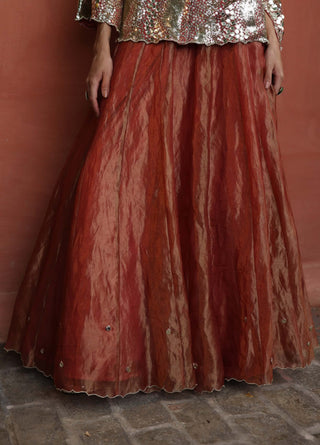 Zohra Peach Lehenga Set by Begum Pret available on Indiaspopup.com