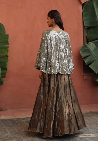 Zohra Bronze Lehenga Set by Begum Pret available on Indiaspopup.com