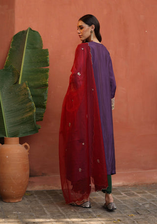 Kaleera Purple Kurta Set by Begum Pret available on Indiaspopup.com