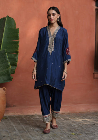 Nazira Blue Kurta Set by Begum Pret available on Indiaspopup.com