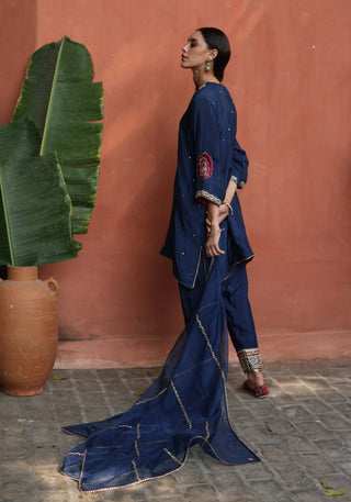 Nazira Blue Kurta Set by Begum Pret available on Indiaspopup.com