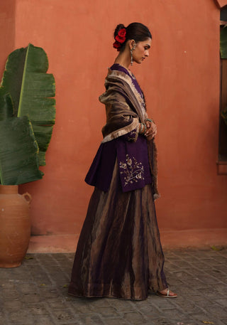 Ruksaar Purple Sharara Set by Begum Pret available on Indiaspopup.com