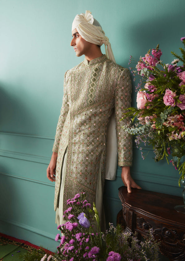 Jade sheen sherwani set