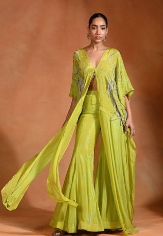 Brat lime kaftan and flared pants