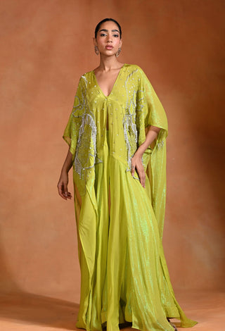 Brat lime kaftan and flared pants