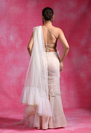 Ebony ivory embroidered top and pant set