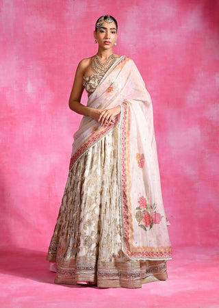 Ebony ivory embroidered lehenga set