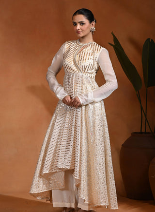 Masatani ivory anarkali set