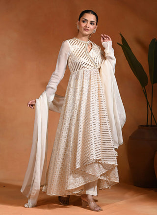 Masatani ivory anarkali set