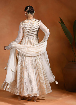 Masatani ivory anarkali set