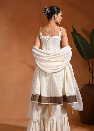 Iraa Ivory anarkali set