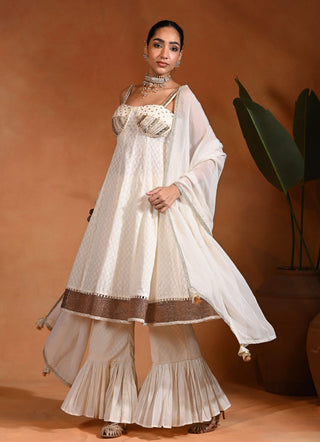 Iraa Ivory anarkali set