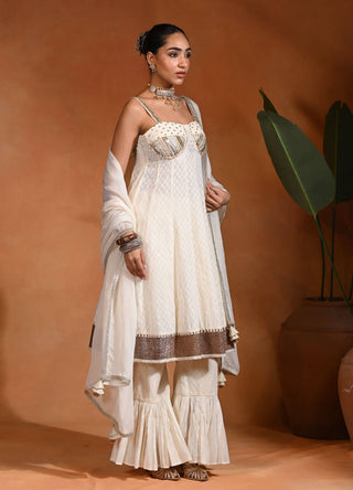Iraa Ivory anarkali set
