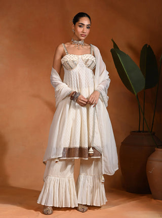 Iraa Ivory anarkali set