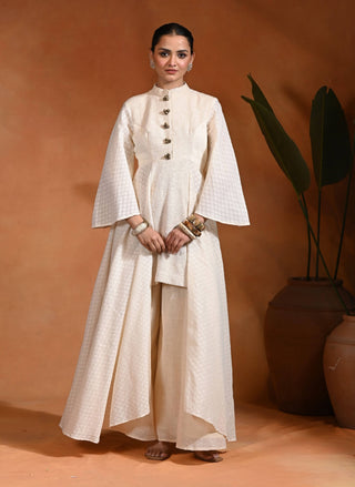 Long tales ivory anarkali and pant
