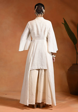 Long tales ivory anarkali and pant