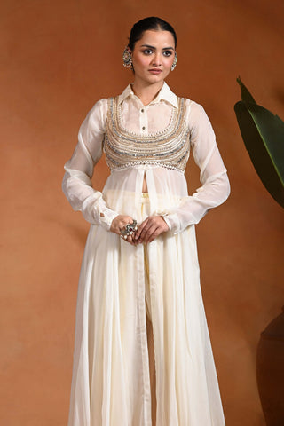 Ivory kellen anarkali set