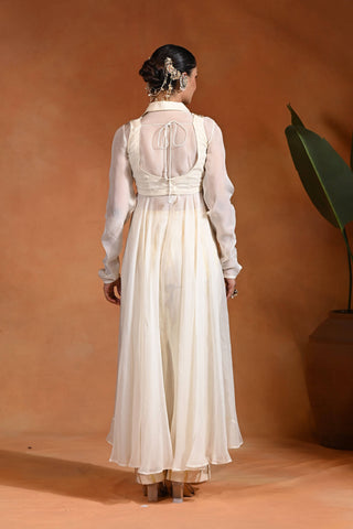 Ivory kellen anarkali set