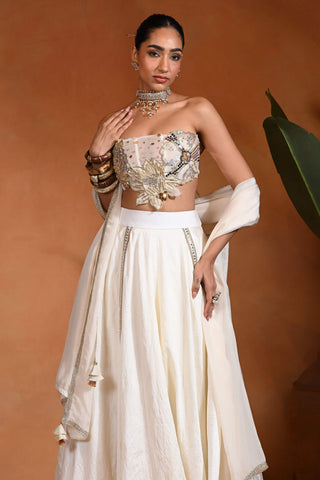 Dilbar ivory lehenga set