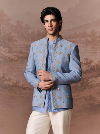 Anaya Denim Blue Jacket Set